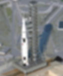 NASA Space Launch System on mobile launching platform.